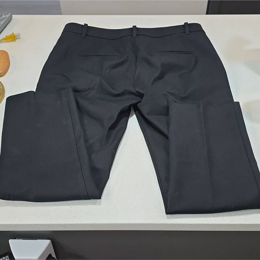 Ann Taylor Black Solid Dress Pants Cotton/Poly/Elastane Stretch Straight Leg - Picture 2 of 5